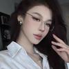 New Frameless Myopia Glasses Ultra Light Small Frame Blue Light Blocking Eye Protection Diopter To -4 0 Fashion Neutral