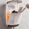 No-Drill Wall Mounted Chopstick Holder With Draining Base Kitchen Cutlery Utensil Storage Box Easy Installation