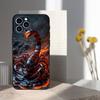 Cool Art Animal Scorpion Phone Case For iPhone 16,15,14,13,12,11 Plus,Pro Max,XS,X,XR,SE,Mini,8,7,Soft Silicone Black Cover
