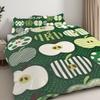 Spring  Summer Theme Pillowcase Duvet Cover 3 Piece Bedding Vintage Style Apple Pattern Washable