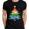 LGBTQ Christmas Tree Unisexs T Shirt Vintage Washed Top For Everyday Wear Graphic Casual Soft Stylish Homme Versatile Unisex