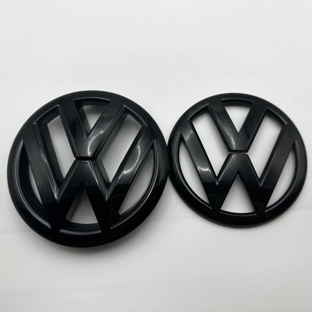 2026 Hot Emblems For VW Volkswagen Jetta MK5 Golf Gloss Black Replacement 135mm Front Grill Emblem Or 110mm Rear Trunk Lid Car B BJKMN1
