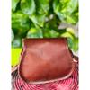 Vintage Saddle Bag Genuine Goat Hygienic Leather Brown Messenger Shoulder