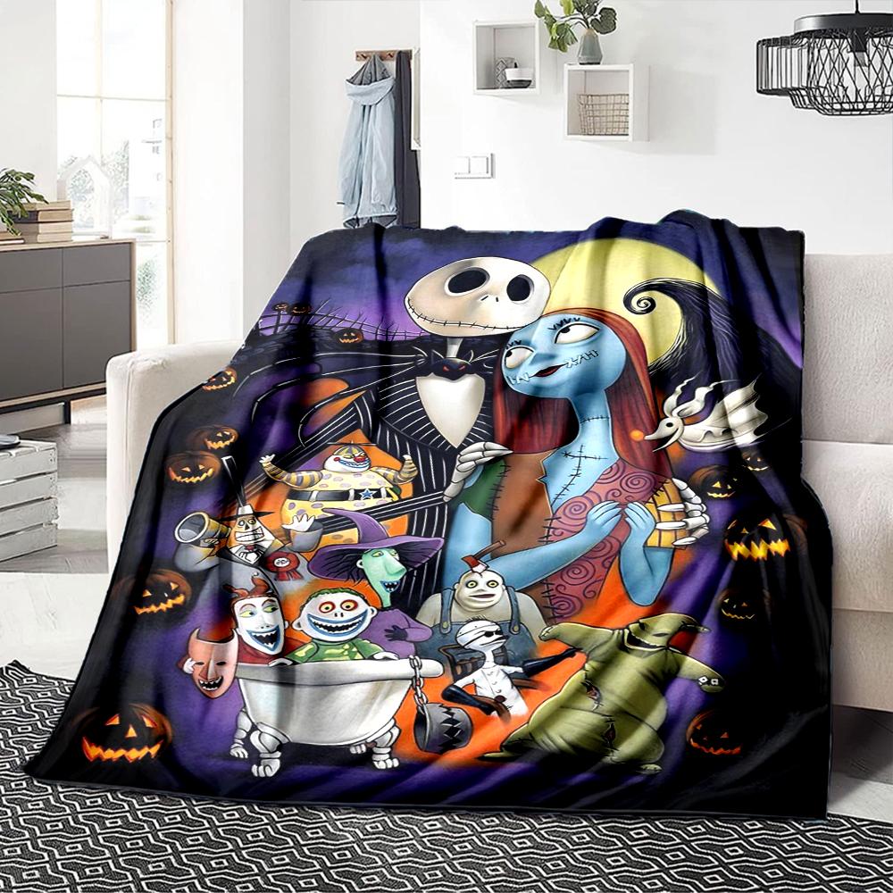1Pc Jack Sally'S Winter Romance Blanket Soft Throw Blanket For Home Bedroom Bed Sofa Travel Office Solid Christmas Blanket