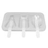 Ice Cream Molds Silver with Lid Ice Pop Molds Stainless Steel 3 Cavity with Stick Reusable Versatile Ice Pop Maker for