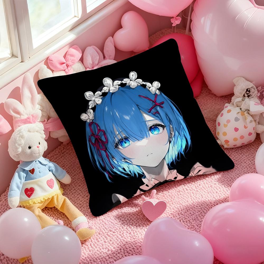 ReLife different world zero Rem Cushion Cover Pattern Printed Pillowcase for Living Room Sofa Cushion Cover & Bedroom Decor