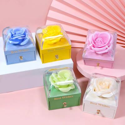 Single Layer Jewelry Box For Soap Flowers Rings Earrings Pendants Necklaces Elegant Storage Organizer Perfect For Gifting And Home Decor