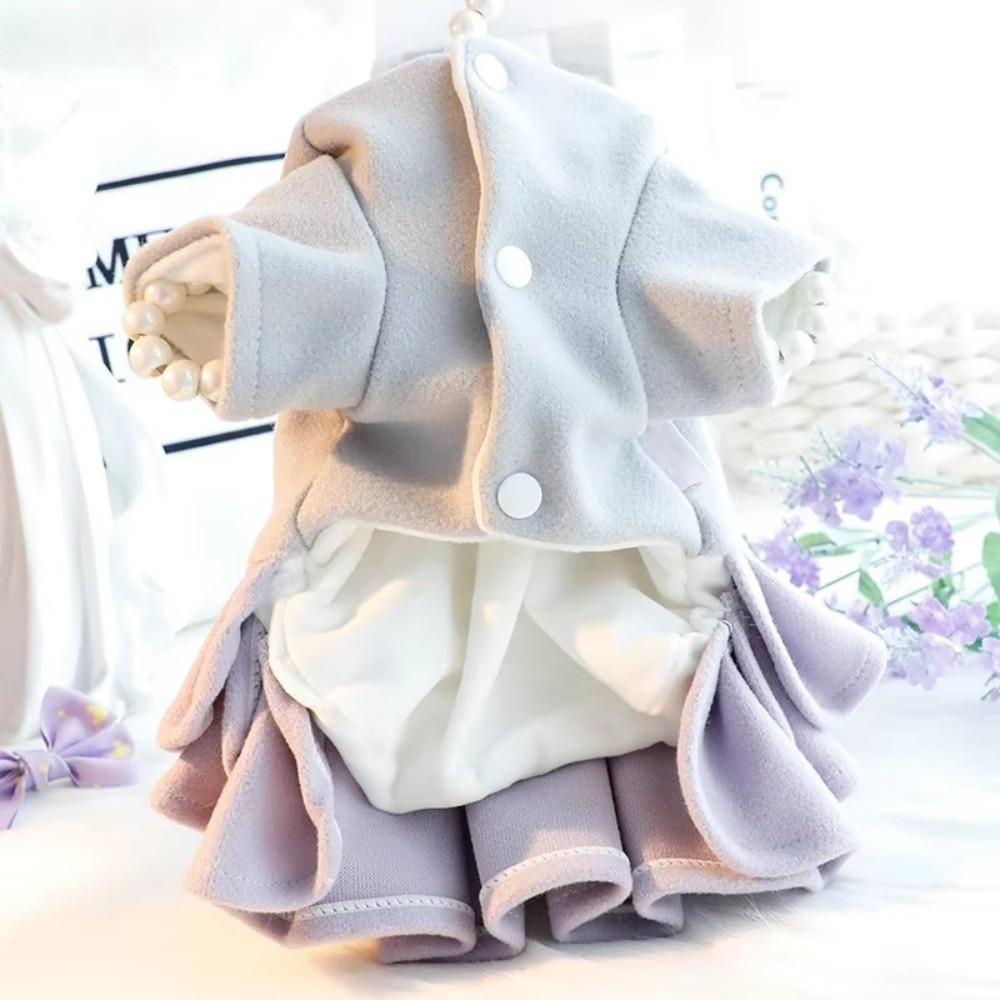 Fashion Autumn Winter Outfit Pet Dog Clothes Teddy Bear Woolen Pet Coat Dog Dresses Tutu Skirt Cat Princess Skirt for Small Dogs