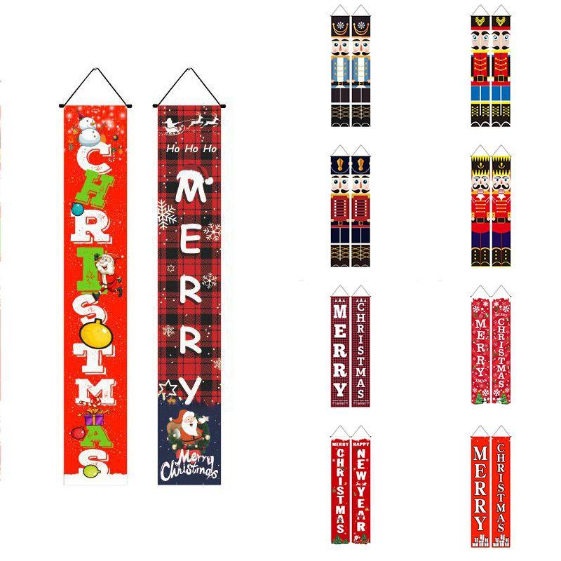 Elegant Nutcracker Christmas Decoration Hanging Door Banner Soldier Character Porch Sign