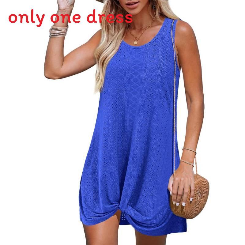 Polyester Splicing Aline Minikleid mit verdrehtem Knoten für den Sommer-Strandurlaub