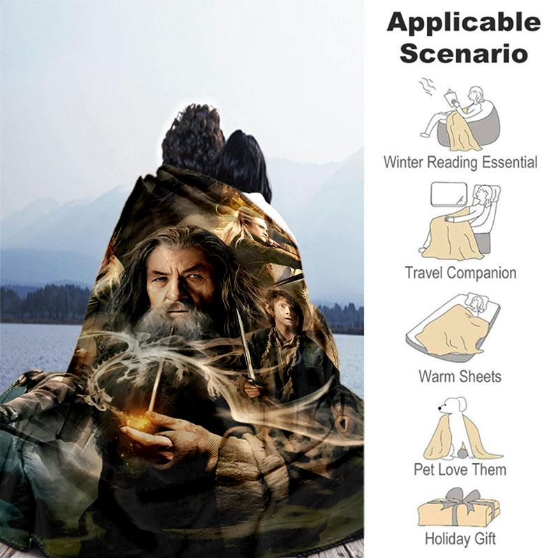 1pc Blanket The Lord of the Rings1 Print Design, Lightweight Blanket for Sofa, Bed- Soft &Warm, Gift for All Seasons like Christmas, Halloween