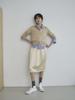 Reply Lace Trimming Satin Skirt_Light Beige