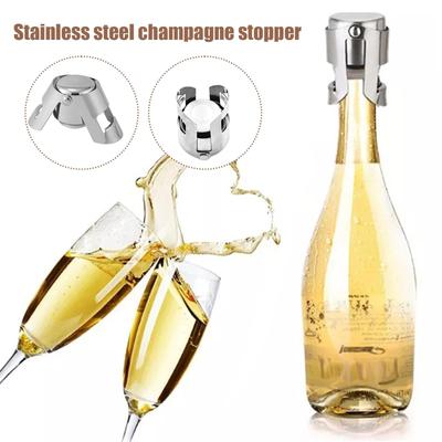 Portable Steel Champagne Bottle Stopper Shiny Wine Bottle Stopper Sealer, Leak-proof Bubble Sealing Tools Wine Beer Cork Plug