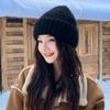 Autumn and winter thickened warm ear protection versatile big head circumference knitted cold hat girl