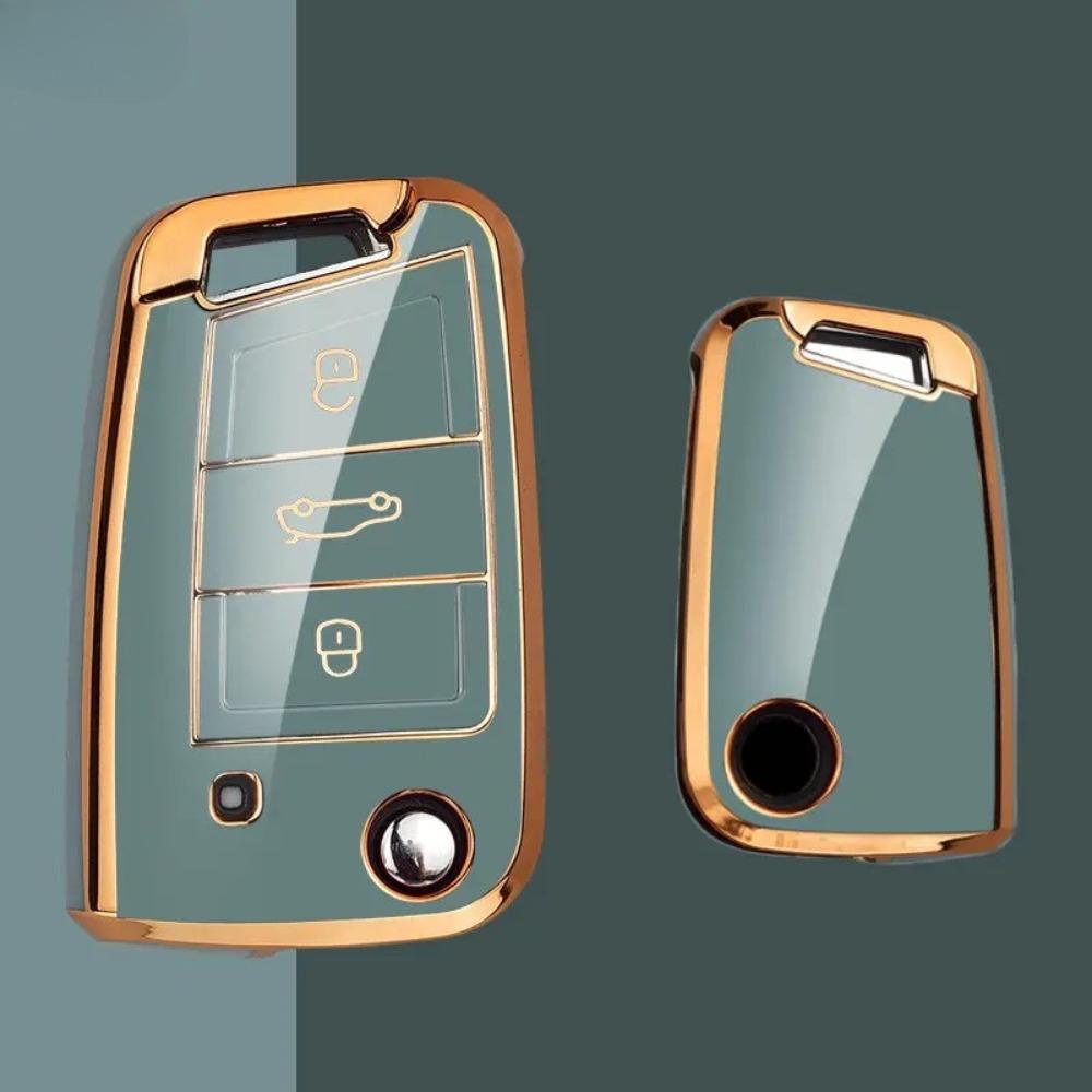 TPU Car Flip Key Case Cover Shell Fob For VW Volkswagen Golf 7 MK7 Tiguan MK2 SEAT Ateca Leon FR 2 Ibiza Skoda Octavia A7