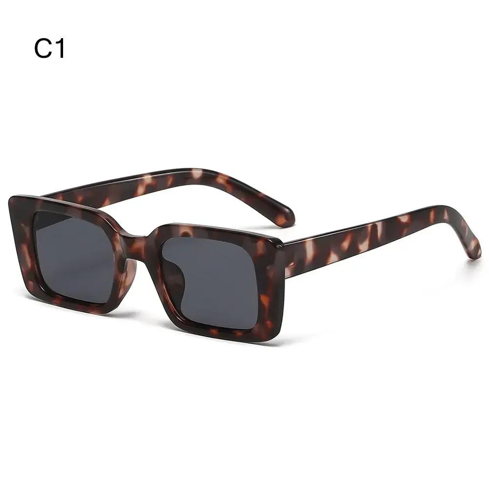 Vintage Strand/Reise Farbverlauf Damenmode Rechteck Leopard Sonnenbrille Schattierungen Herren Quadratische Sonnenbrille Luxus-Designer Gläser