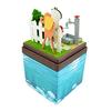 Sankei Studio Ghibli Mini Ponyo on the Cliff by the Sea: Sosuke, Ponyo, and Fujimoto Non-Scale Paper Craft MP07-38