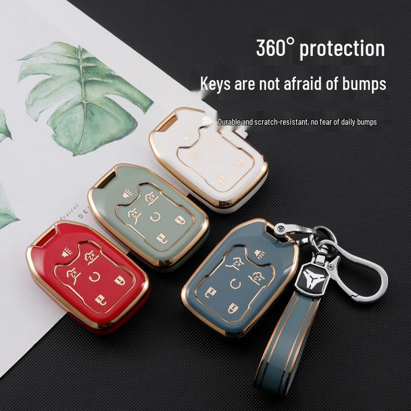 GMC Chevrolet Canyon TPU Autoschlüssel Schutzhülle mit Goldrand