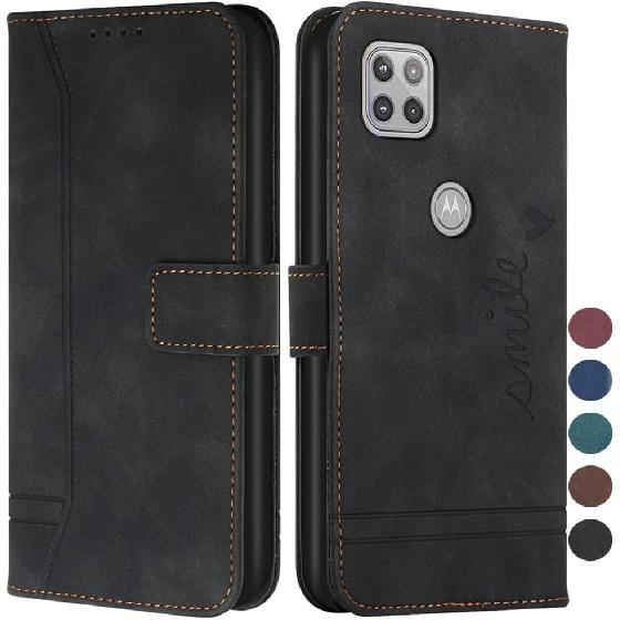 

Wallet Case for Moto One 5G Ace, Moto One 5G Ace Case with Card Holder Leather Flip Case with Kickstand Magnetic Full Protection Compatible with синий