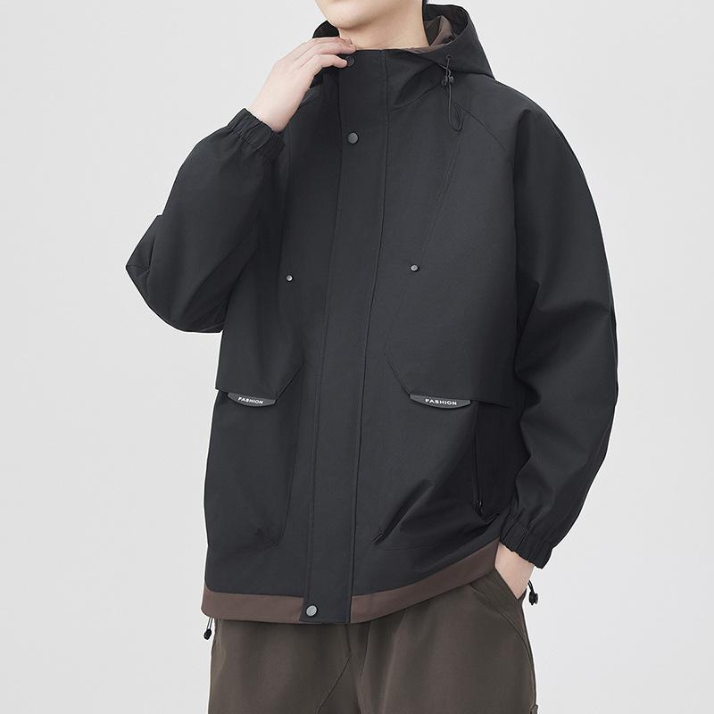 New Outdoor Jacket for Men and Women In Spring and Autumn, Versatile Youth Hooded Color-blocking Jacket Jacket