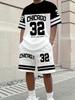 Summer Men's Loose Fit Set Printed T-Shirt and Shorts Set Adult Sports Casual Two-Piece Set