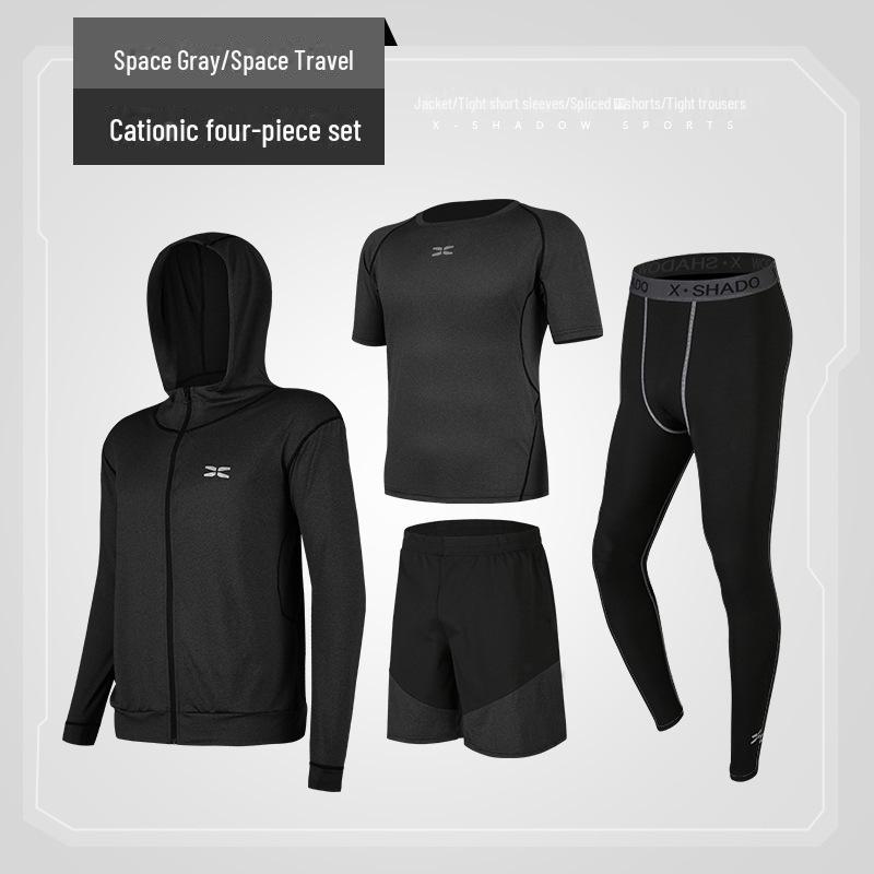 Men's Casual Fitness Running Suit: Shorts & Short-Sleeved Tights for Yoga & Training