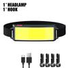 Strong Light Headlamp Portable Mini COB LED Headlight Built-in Battery Flashlight USB Rechargeable Head Lamp Hiking Torch