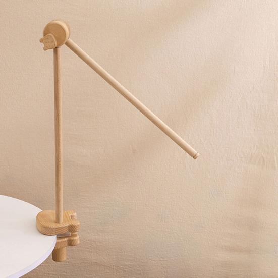 Wooden Baby Rattle Crib Bracket Rotatable Infant Rattle Toy Hanger Holder Newborn Rattle Bell
