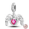 Colorful Heart Murano Glass Flower Travel Pink Charm Bead Components Copper Metal Compatible With Authentic Original Bracelet High Quality Fine