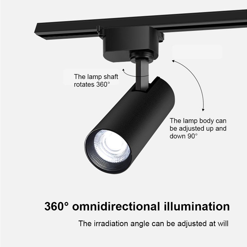 LED Track Light Spotlight AC175-265V 12W 20W 30W 40W Fixture COB Chip For Living Room Kitchen Room Home Store Decoration