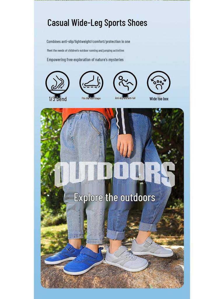 Children's Wide-Toe Barefoot Non-Slip Breathable Outdoor Sports Shoes