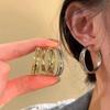 Brushed matte plain ring ear buckle female design earrings cold wind ear