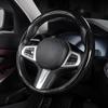 Carbon Fiber Steering Wheel Cover, Snap On Car Steering Wheel Cover Set Accessories 3Pcs Wrap Grip Non Slip Protector Universal Glossy Black
