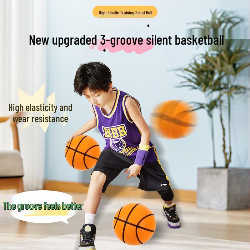 Silent No-Flake Indoor Basketball for Kids with 3D Grooves