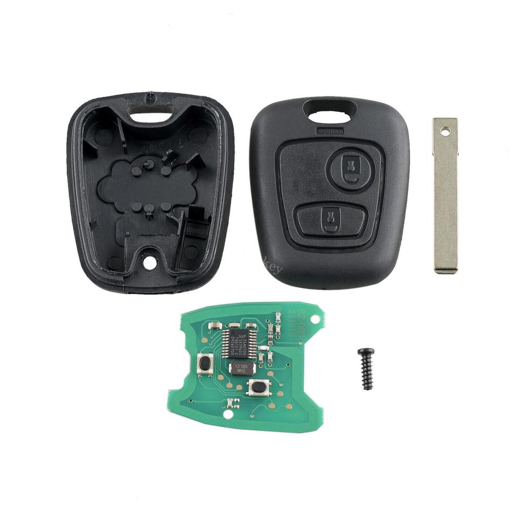 Für Peugeot 107 207 307 Citroen C1 2-Tasten Auto-Fernbedienungsschlüsselanhänger 433MHz ID46 Chip