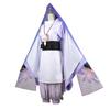 Genshin Impact Scaramouche Costume Cosplay Parrucca Capelli Blu Scuro Wanderer Story Kimono Completi Uniforme Genshin Costumi Cosplay