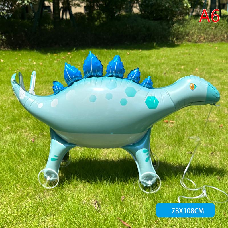 4D Tecknad Folieballonger Elefant Stå Gående Ballong Med Hjul För Barn Födelsedagsfest Dekoration Babyshower