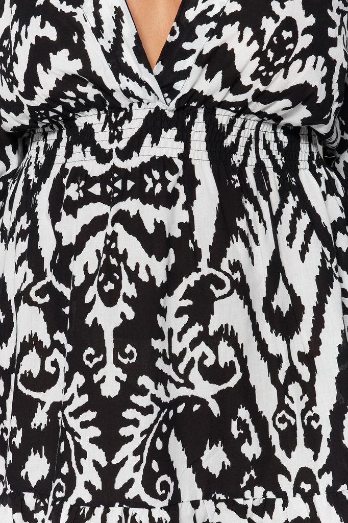 Women's Style Plus Size Dress Black Ethnic Skater Mini Woven Plus Size Beach Dress