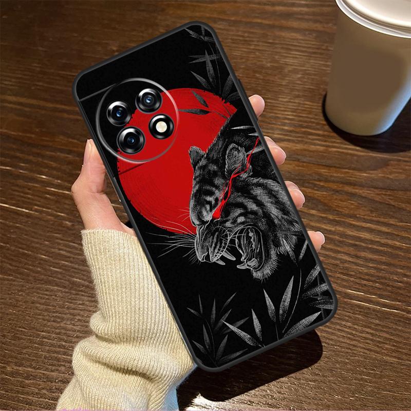 Tiger Red Sun Japan Art For OnePlus 15 13 12 11 15R 13R 12R 8T 10T 13T Case For OnePlus Nord 5 CE 2 3 4 Lite N20 N30