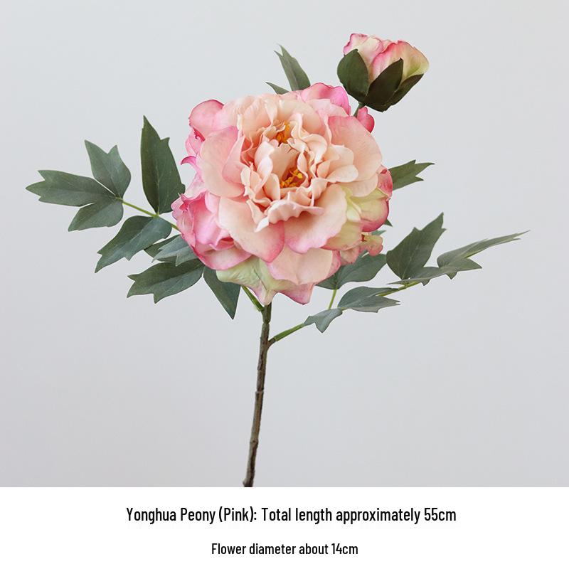 High-Quality Burnt Edge Silk Peony - Artificial Flower for Home Decor & Photography
