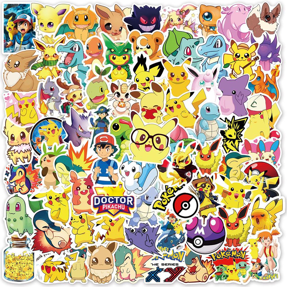 10/30/50/100pcs Anime Graffiti Stickers Cute Pikachu Decals Water Bottle Notebook Skateboard Kawaii Cartoon Sticker Pack