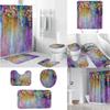 Waterproof Printed 3d Purple Flowers Waterproof Shower Curtains With Set Hooks