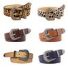 Unique Waist Belt Leopard Print Chain for Cowboy Cowgirl Stylish Hot Buckle Retro Hot Buckle Waist Chain Belt