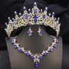 Elegant Bridal Jewelry Sets Princess 3 Pcs Tiaras and Necklace Earrings for Party Prom Birthday Wedding Hair Accessories