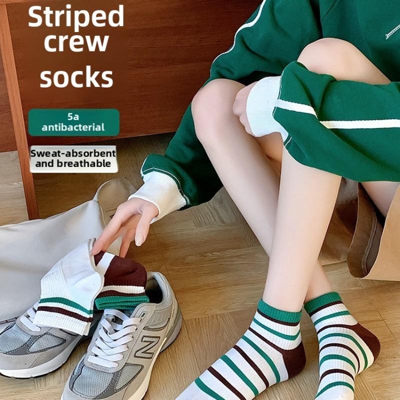 

5 Pairs of Women s New Stripe Breathable Sports Tube Socks 5 Pairs