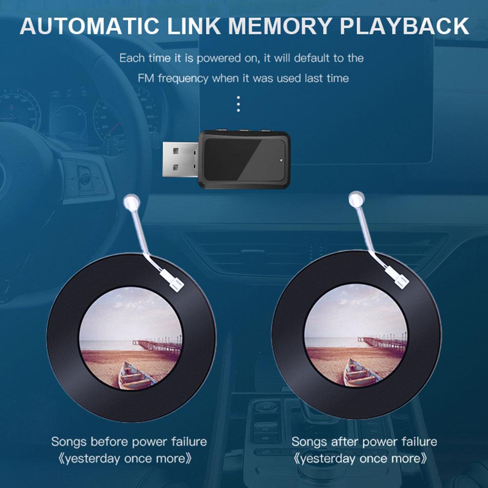 USB Car Bluetooth 5.3 FM Transmitter Receiver Handsfree Call Mini USB Power Car Kit Auto Wireless Audio Adapter For Car Fm Radio