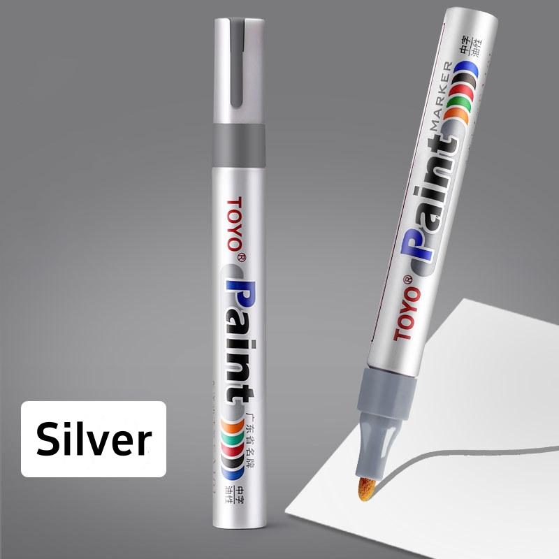 Metal Permanent Paint Marker Pen Waterproof Car Tyre Tire Tread Rubber Graffiti Touch Scratch Wet Wax Highlighter White Markers