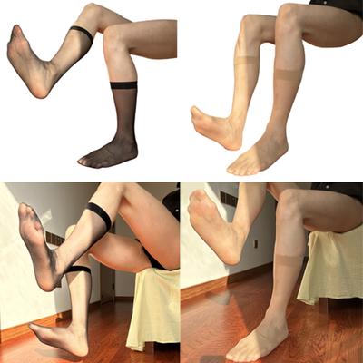 Herren Mode Durchsichtig Zehen Über das Knie Lange Socken Dehnbar Atmungsaktiv Ultra Dünn Kleid Anzug Socken für Geschäftliche Anlässe