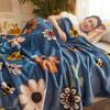 Flower Blanket for Sofa Reactive Printed Thin Blanket for Beds Single/Queen/King Coral Fleece Flannel Blanket Soft Warm Plaids