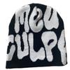 Hot Sell Customized  Adult Fashion Printing Soft Winter Hat Knitted With Letters for Men and Women